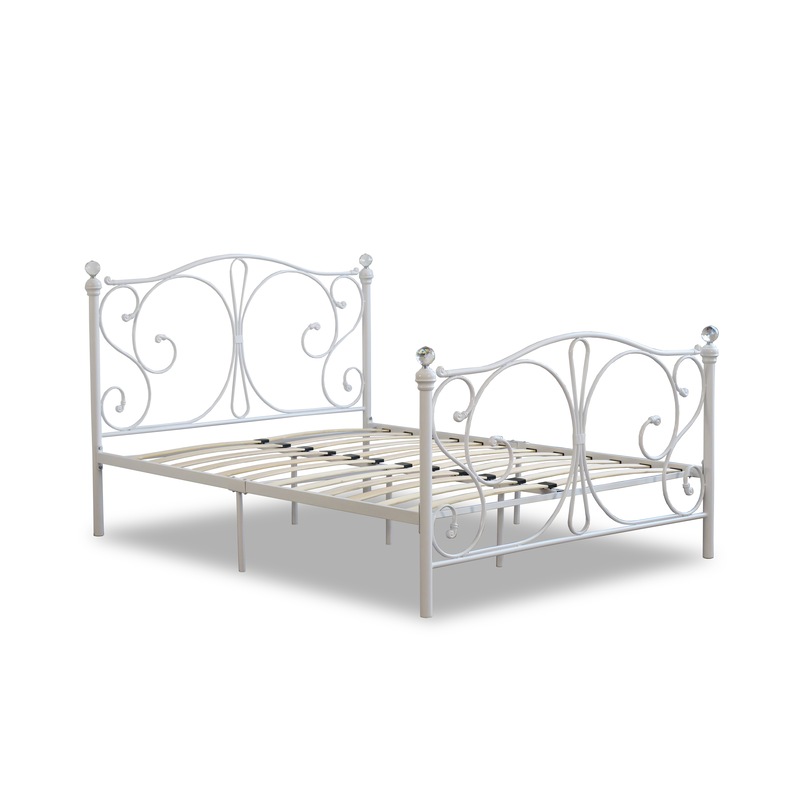 Buy Rothesay Queen Size Curved Metal Bed Frame White MyDeal